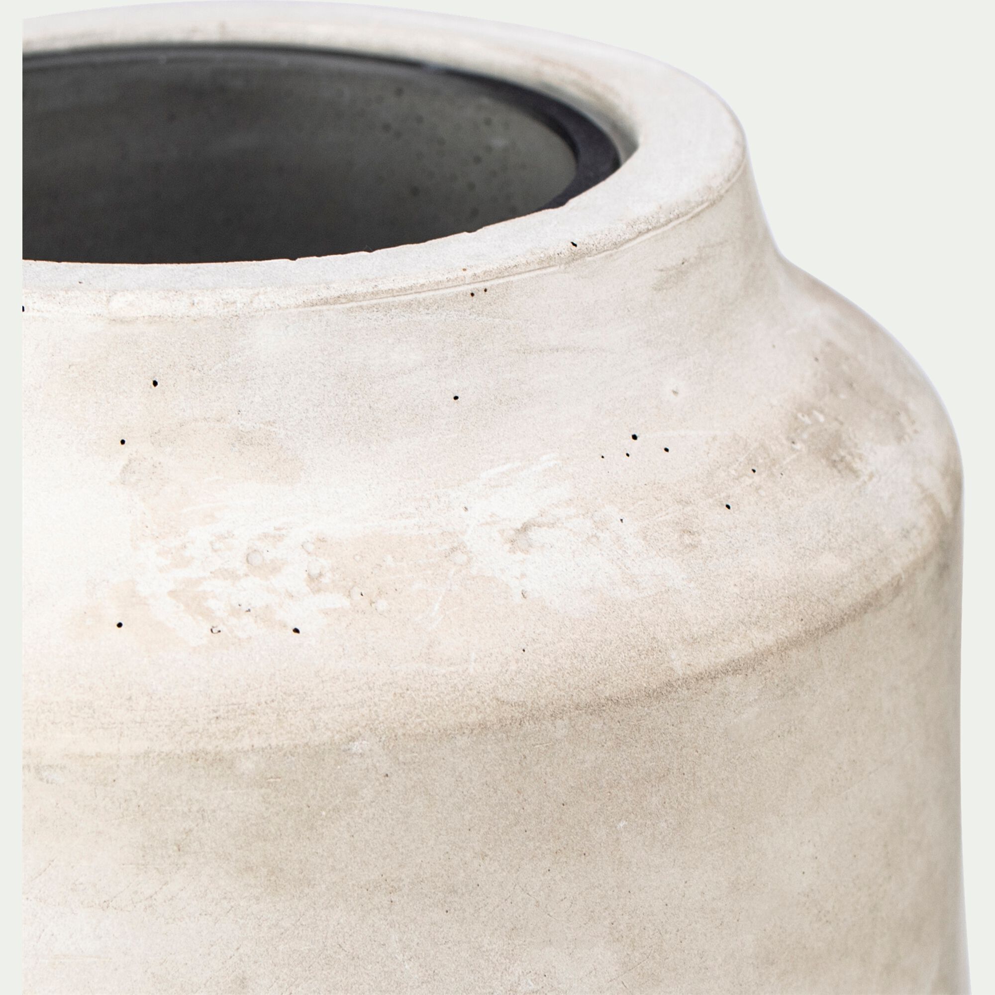 AREZZO - Vase en verre et bois - gris H23,5cm