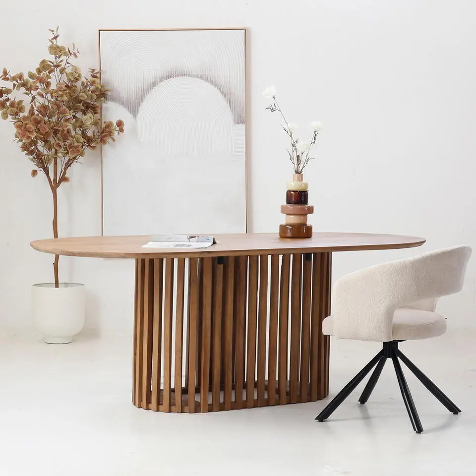 Eettafel Naturel Mangohout - 200x110x76cm - 4-6 Personen - Ferran