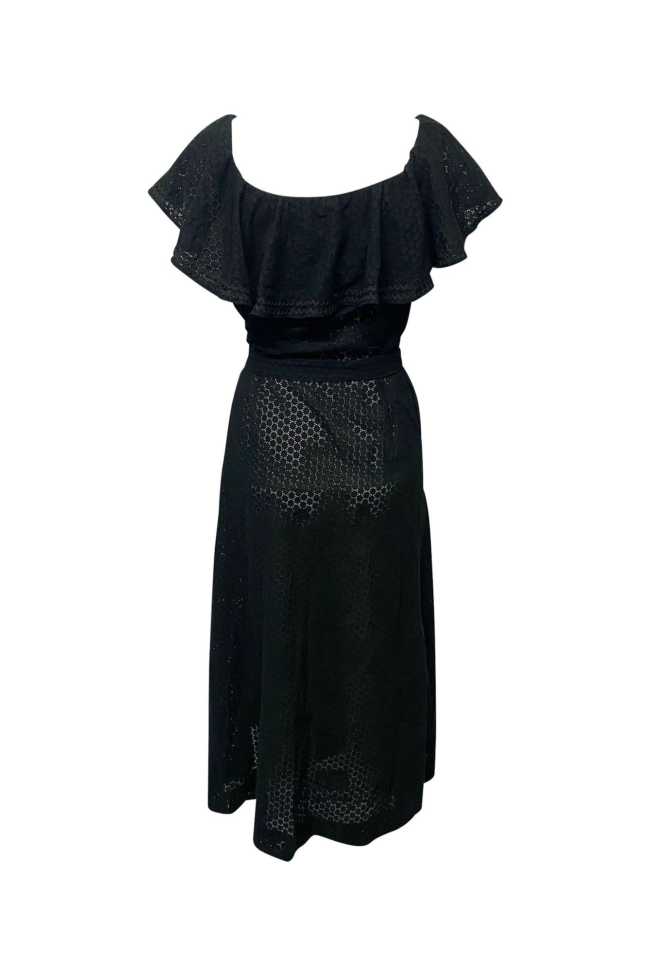 Lisa Marie Fernandez Preloved Mira Dress in Black Broderie Anglaise Cotton