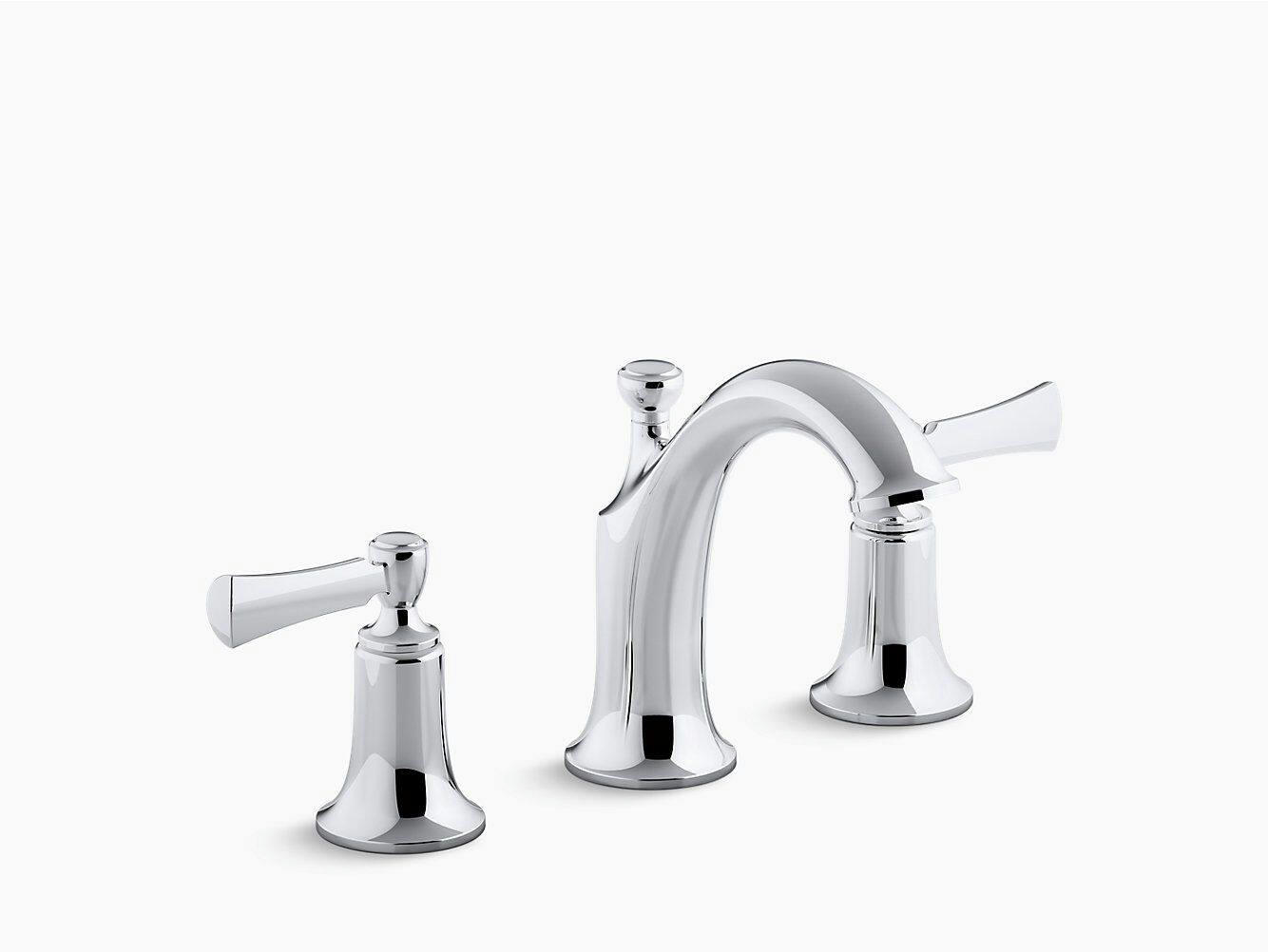 Kohler Elliston Double Handle Widespread 8-16-in Centerset Bathroom Sink Faucet, Chrome