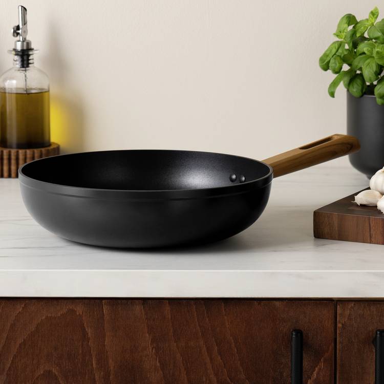 Habitat Wood Effect 28cm Non Stick Aluminium Wok