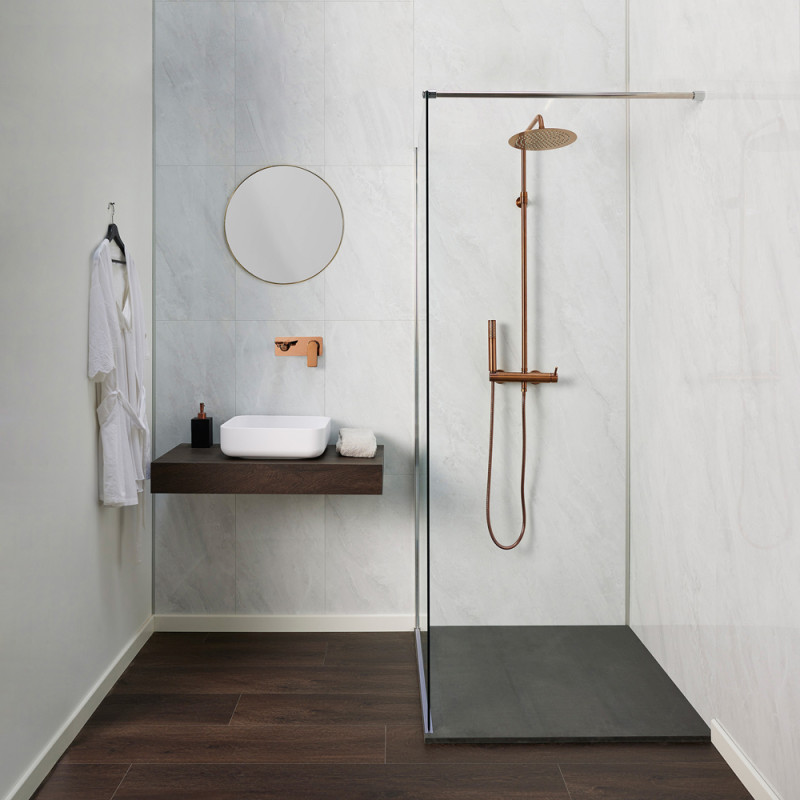 Panneau de douche en PVC Evora Gloss 260 x 90 cm 2 pièces DUMAWALL XL