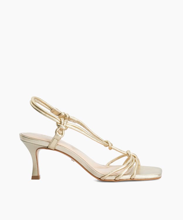 Matti Gold - Mid Height Strappy Sandals