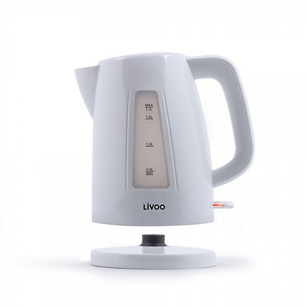 Bouilloire electrique Livoo DOD184W, Blanc, capacité 1.7L, Puissance 2200W, Filtre anticalcaire amovible