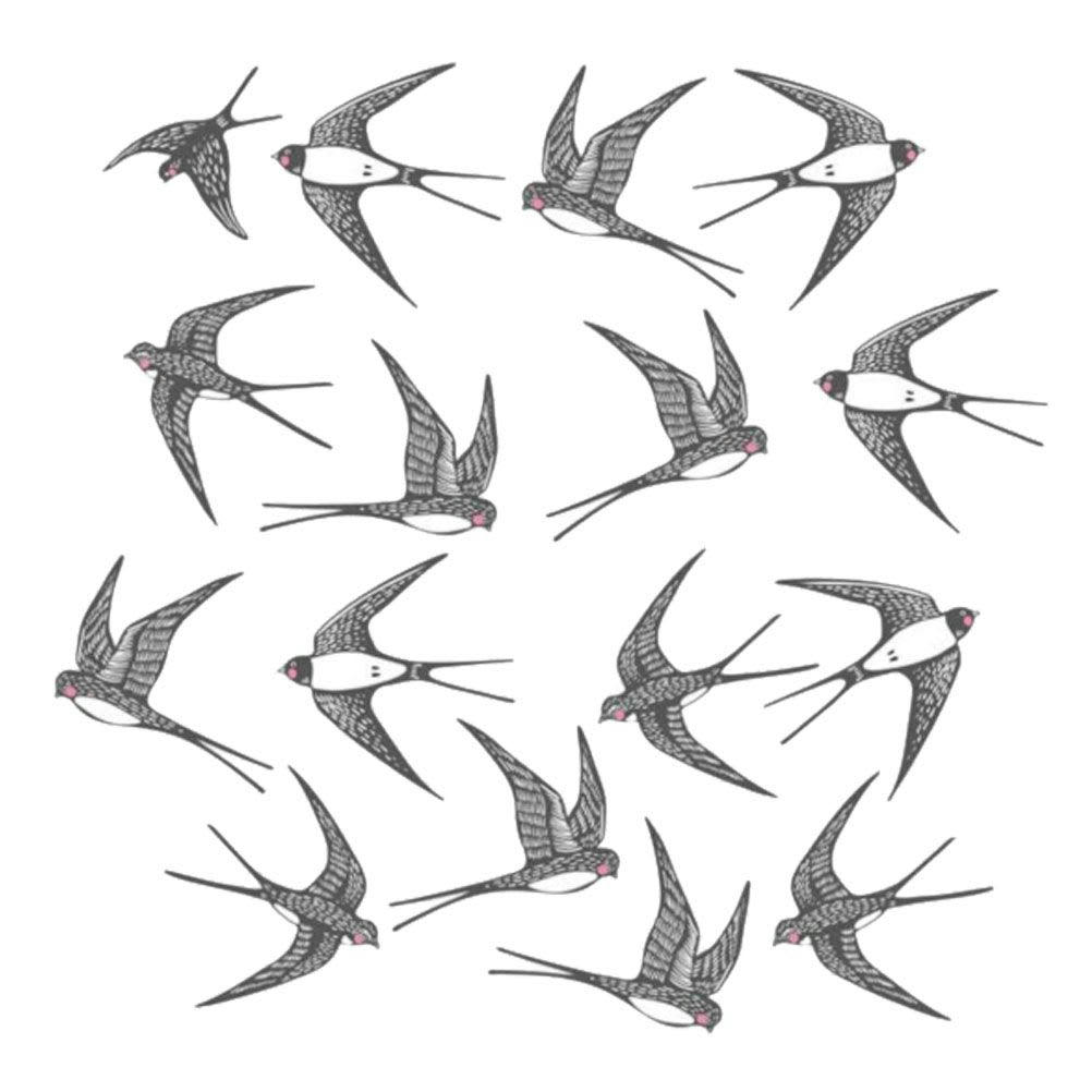 HIRONDELLES - Autocollant mural hirondelles 68x81cm