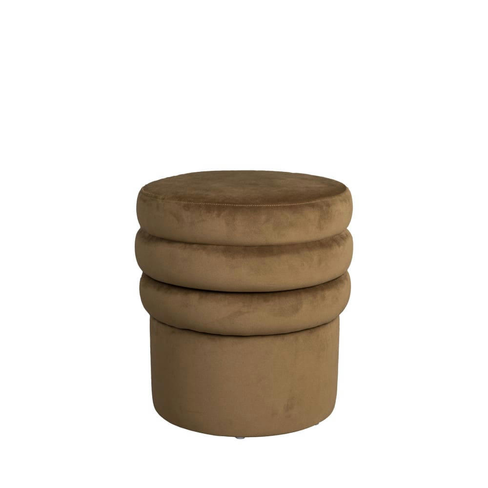 ADITI - Tabouret rond en velours D40cm marron