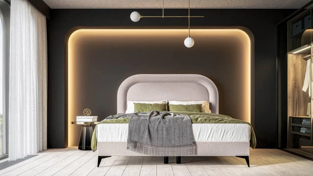 Boxspring Lorena chenille inclusief topper 180 x 200 cm