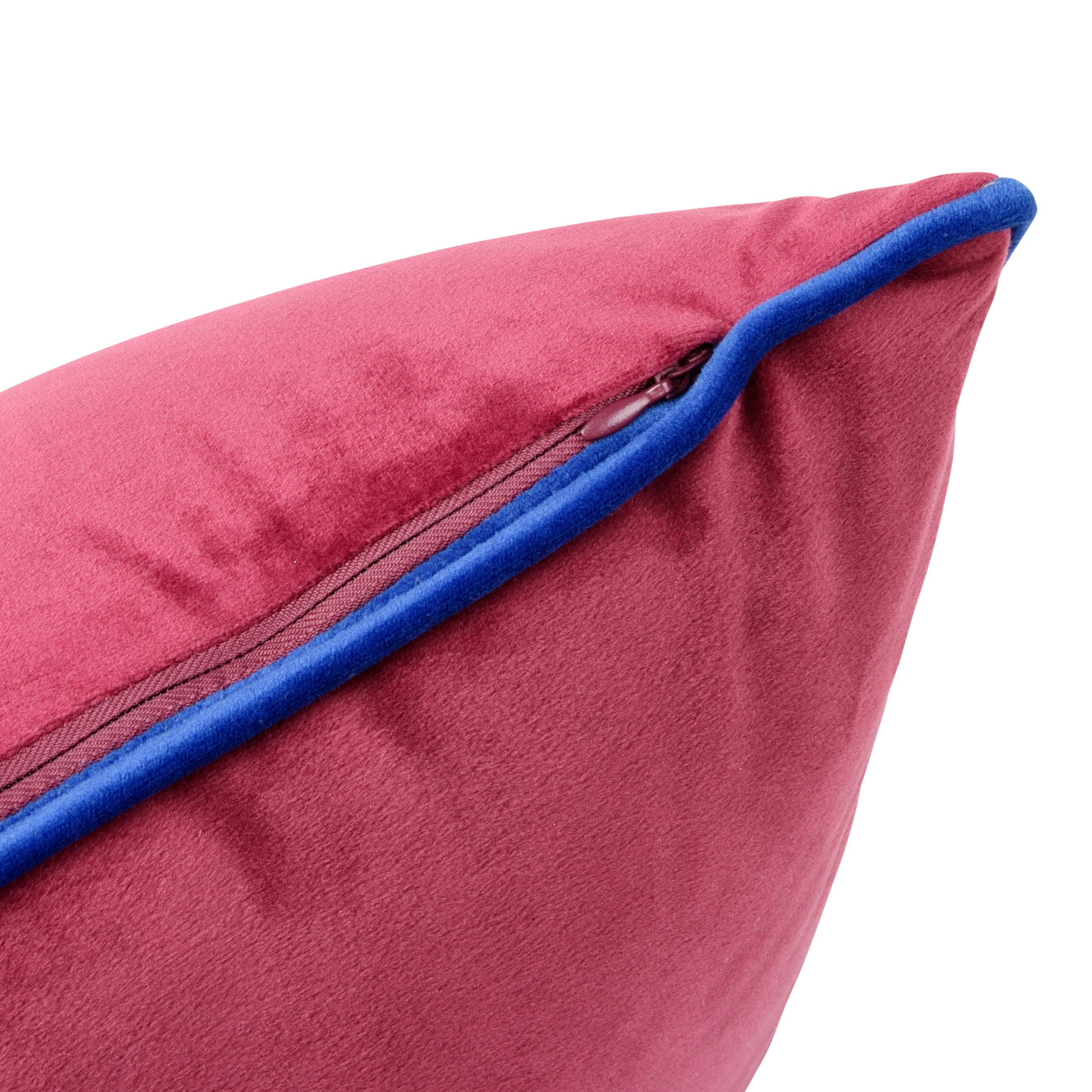 FODOR - Housse de coussin en velours de polyester recyclé rouge 40x40