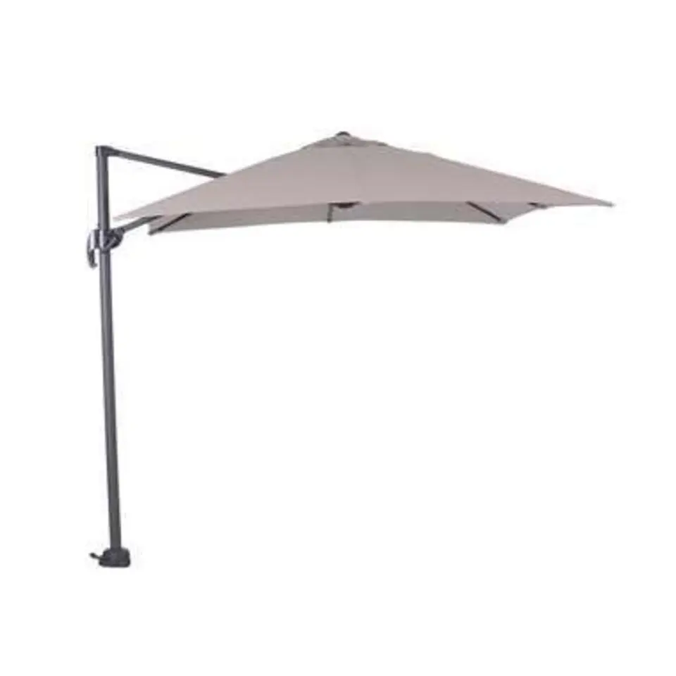 Garden Impressions parasol S 250x250 d.grijs - zand met voet en hoes