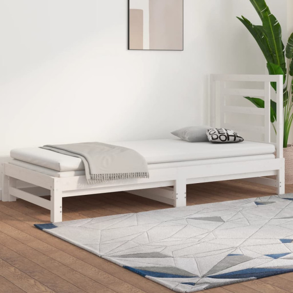 Łóżko rozsuwane białe 2x(90x200) cm lite drewno sosnowe