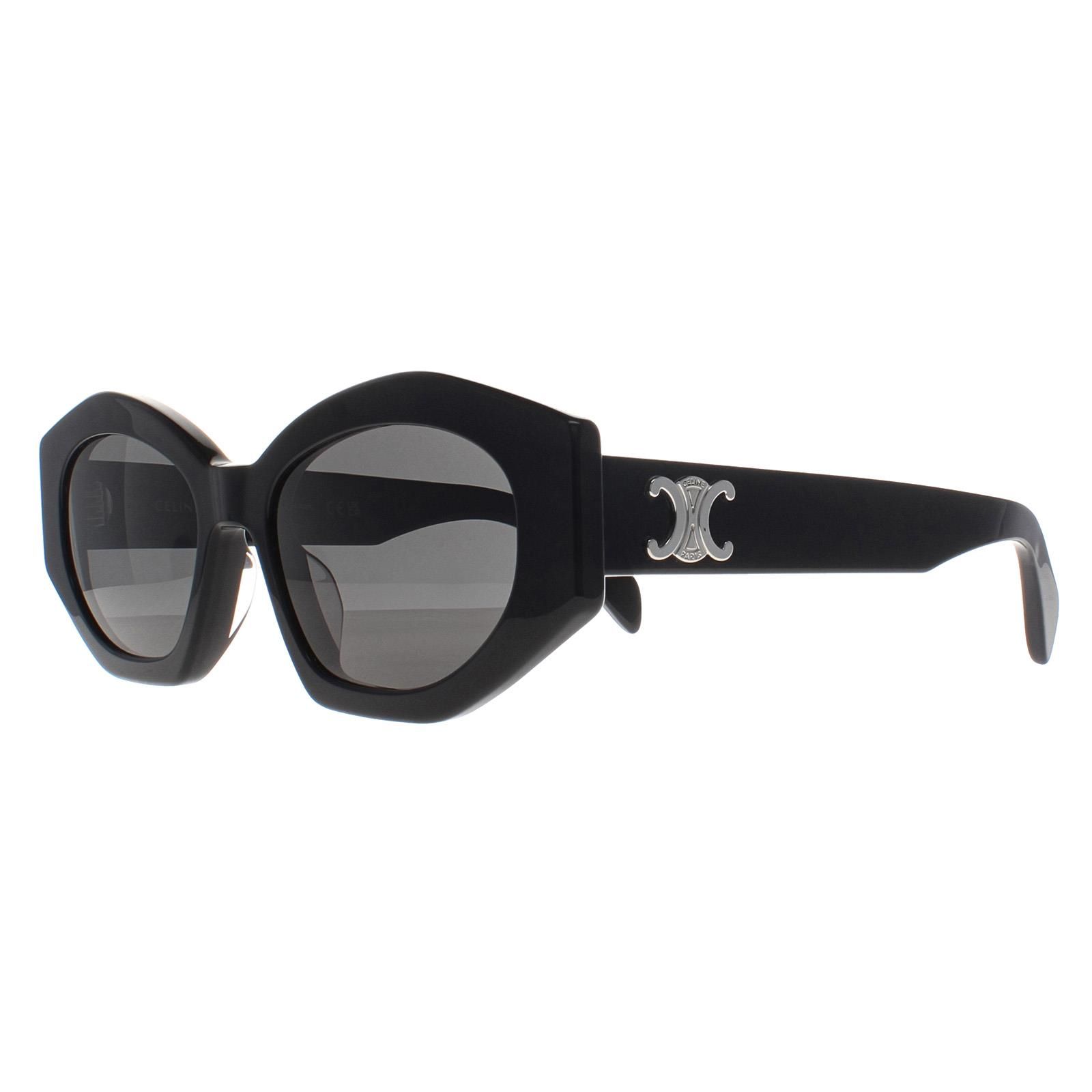 Celine Cat Eye Shiny Black Smoke Grey Triomphe CL40238U