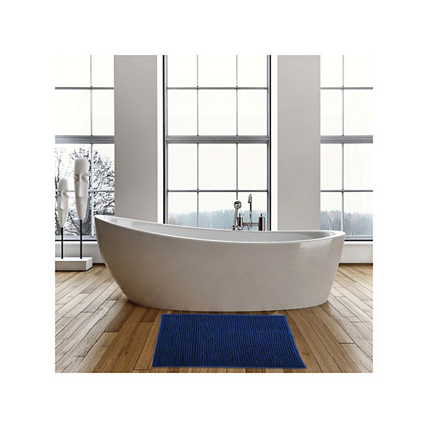 Lot de 2 tapis de bain CHENILLE 40x60 Bleu Foncé