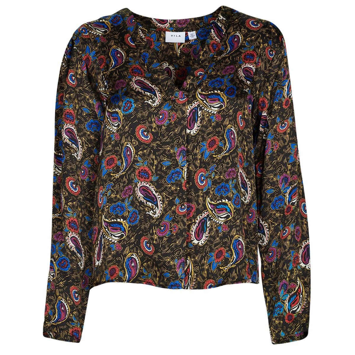Vila - VISURINA V-NECK L/S TOP/ - Multicolour