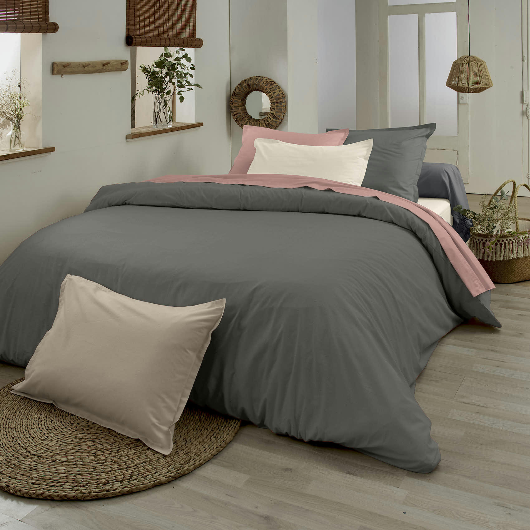 AUTHENTIQUE - Housse de couette en coton biologique marron clair 260x240 cm