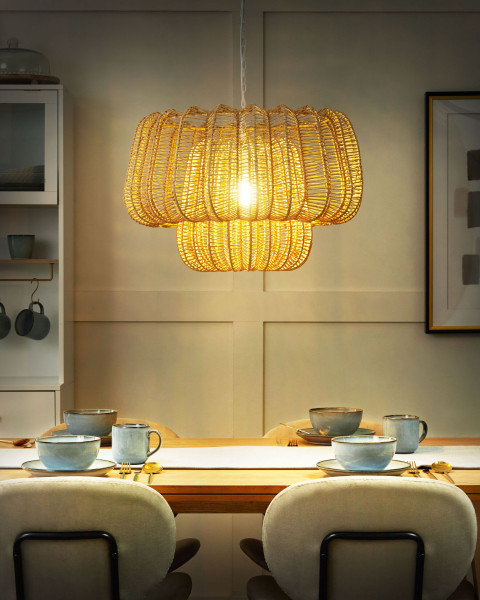 Lampa wisząca papierowy klosz naturalny wygląd
