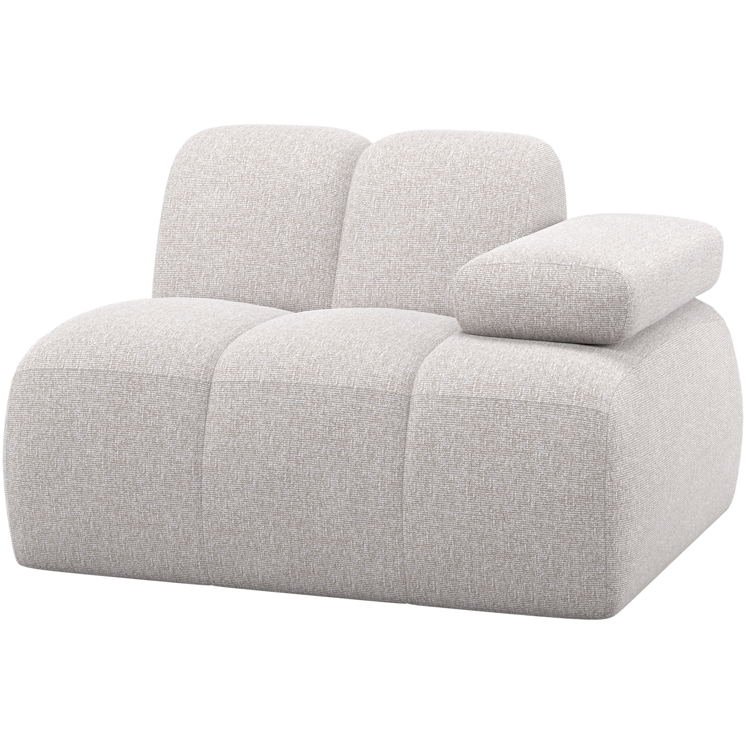 WOOOD 1-zits element bank arm rechts Mojo - Bouclé - Roestbruin - 74x124x97