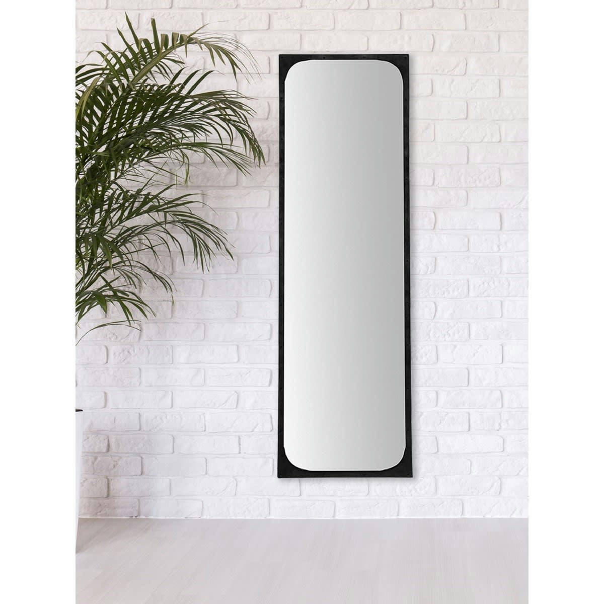 MIROIR INDUSTRIEL AVEC RIVETS - Miroir industriel rectangulaire avec rivets 40x140cm