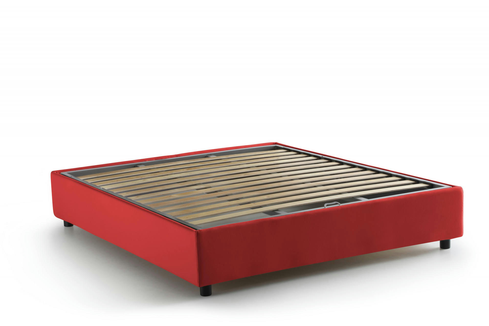 DAAJJ - Lit coffre 140x190 cm en tissu rouge