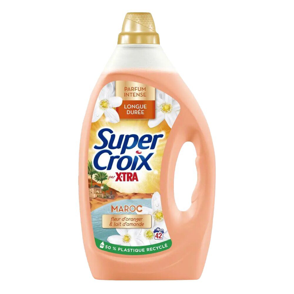Lessive liquide Super Croix Maroc fleur d'oranger 42 lavages 1,8L
