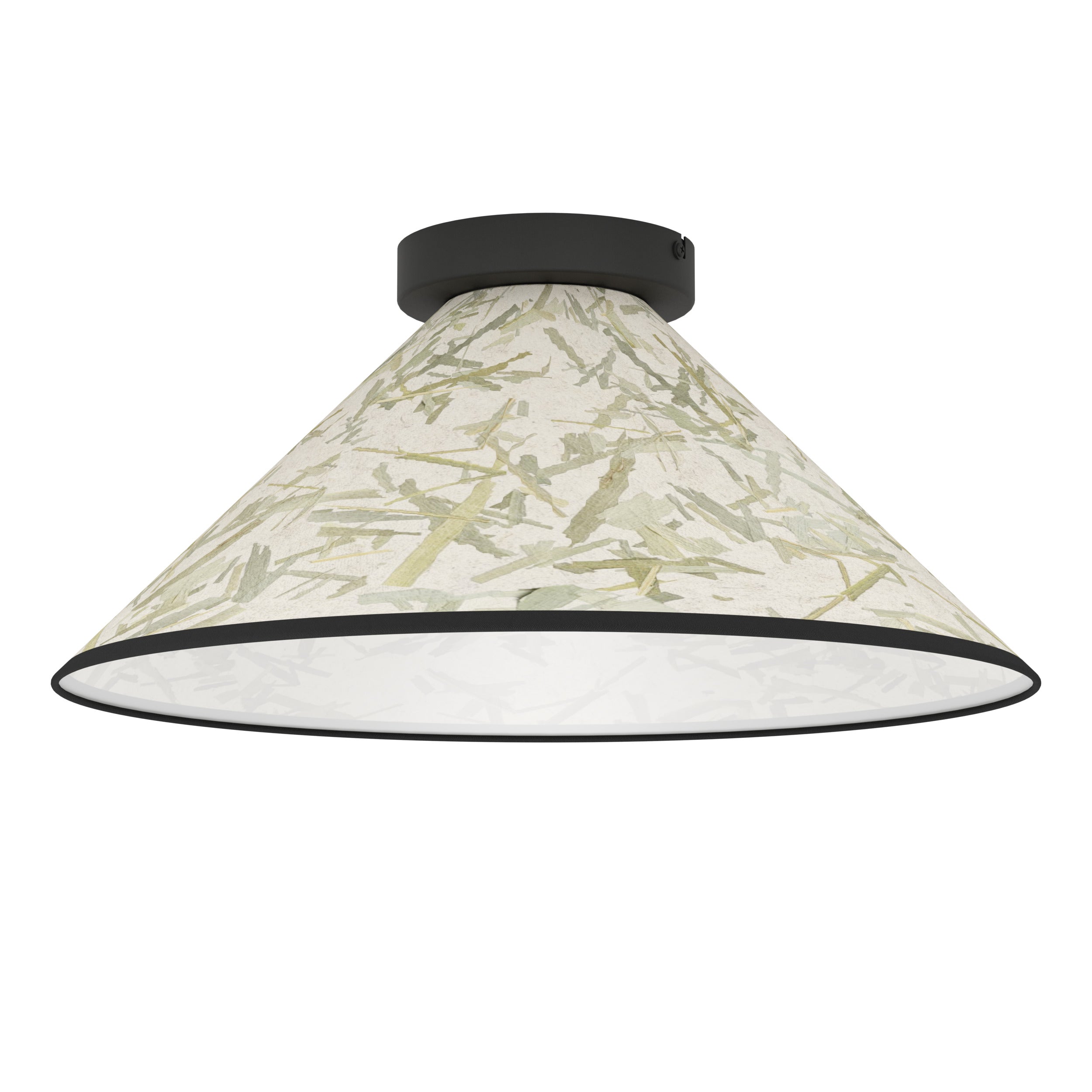 EGLO plafondlamp Oxpark - e27 - ø 42 cm - zwart/wit/groen - bamboe