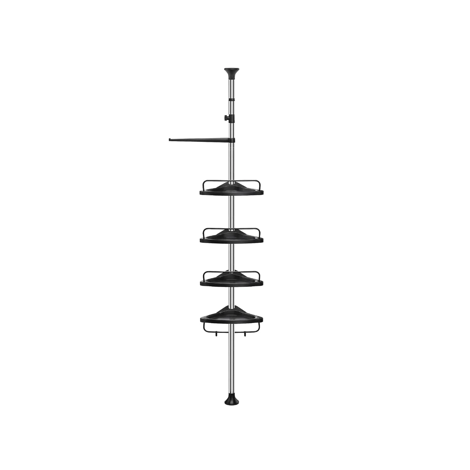Étagère de douche réglable en hauteur argent et noir
