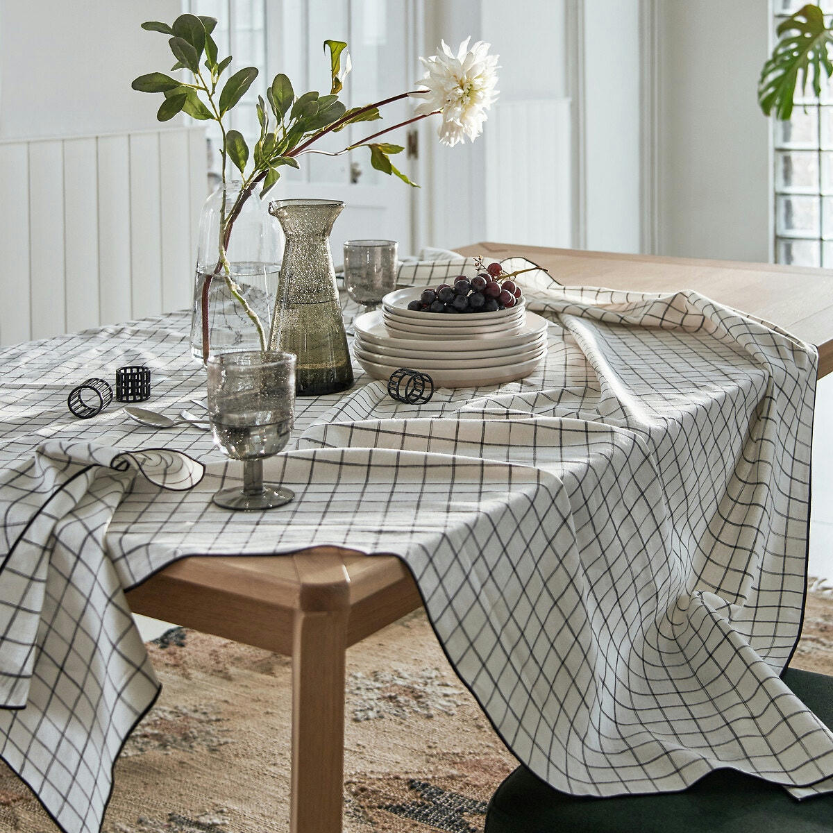 Lot de 4 serviettes de table lin/coton lavé, Ciara