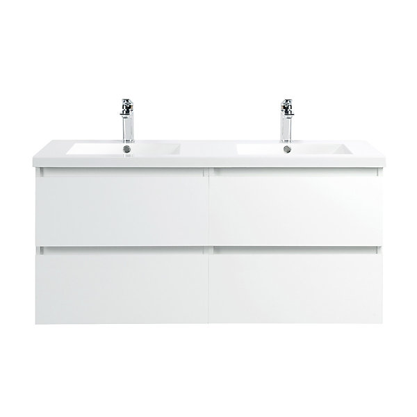 Ensemble Meuble prémonté 120 blanc-Vasque résine - bain-bain