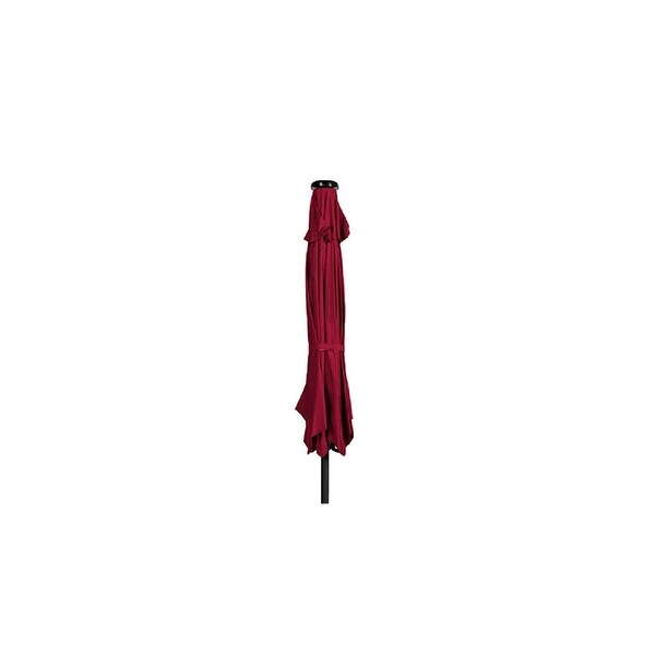 AZ Patio Heaters Solar Market Umbrella with LED Lights in Red