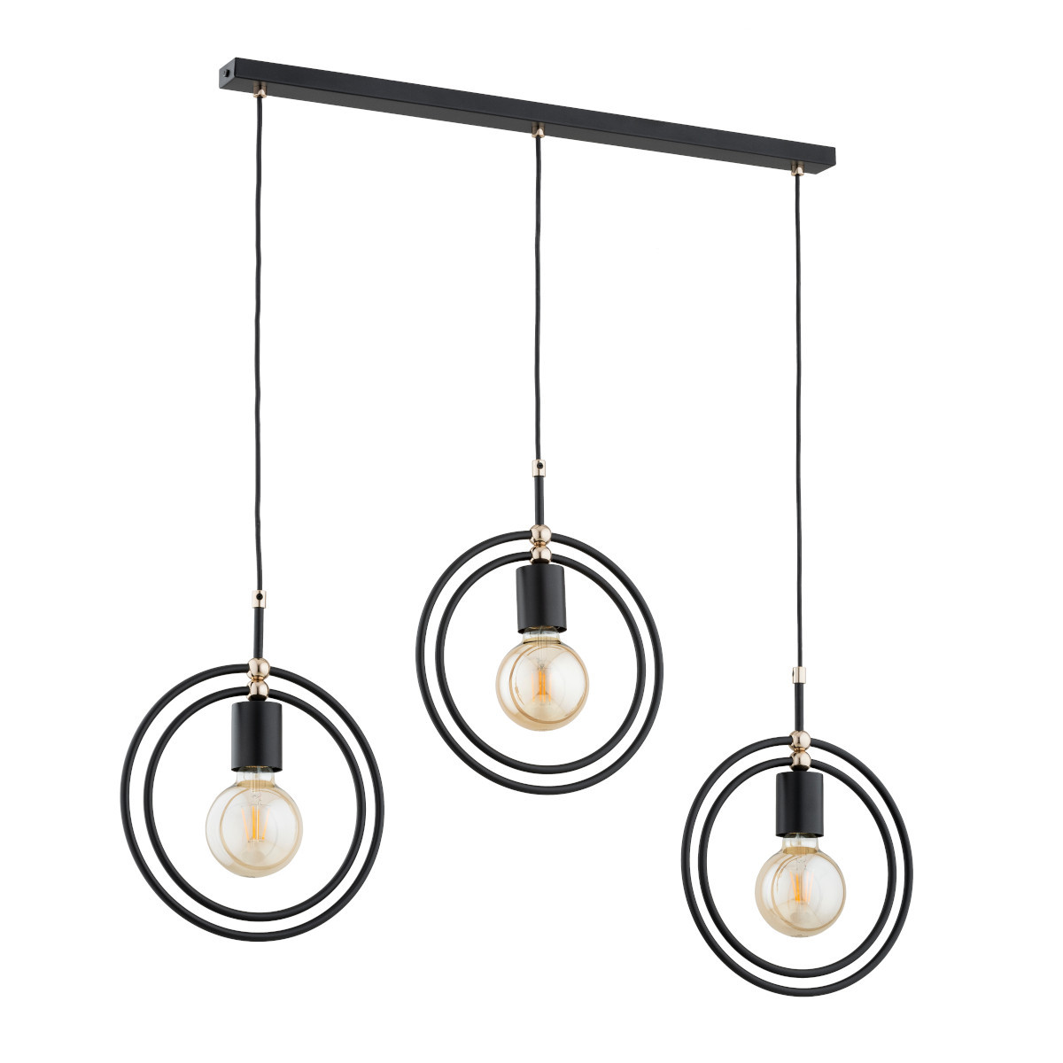 Lampa wisząca ENDORA czarno-złota 3xE27x15W wym:90x27x80cm IP20 Alfa