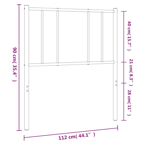 NNEVL Metal Headboard White 107 cm