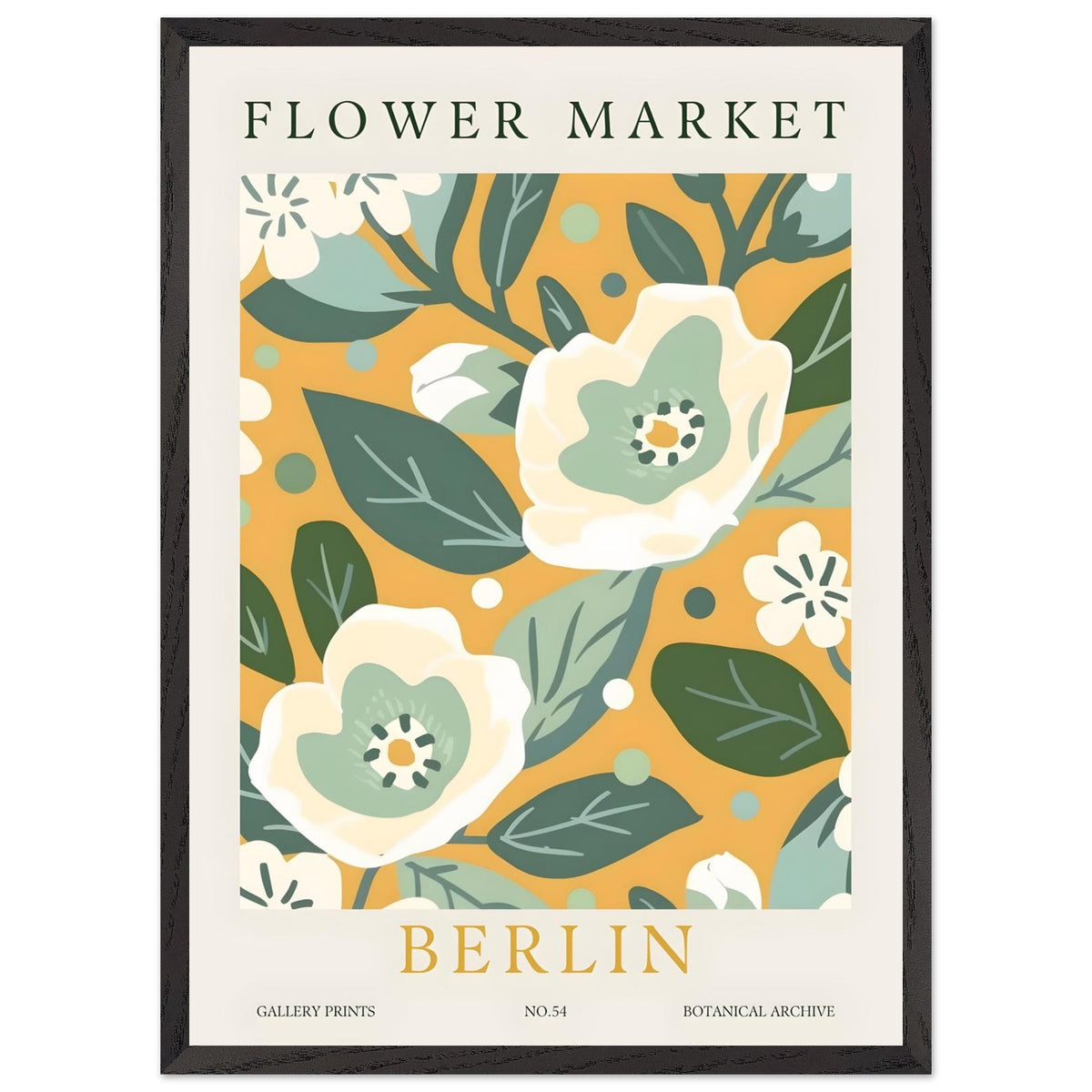 Artfulprints Poster met Lijst Flower market - Berlin I  - 50x70 cm - Meerkleurig