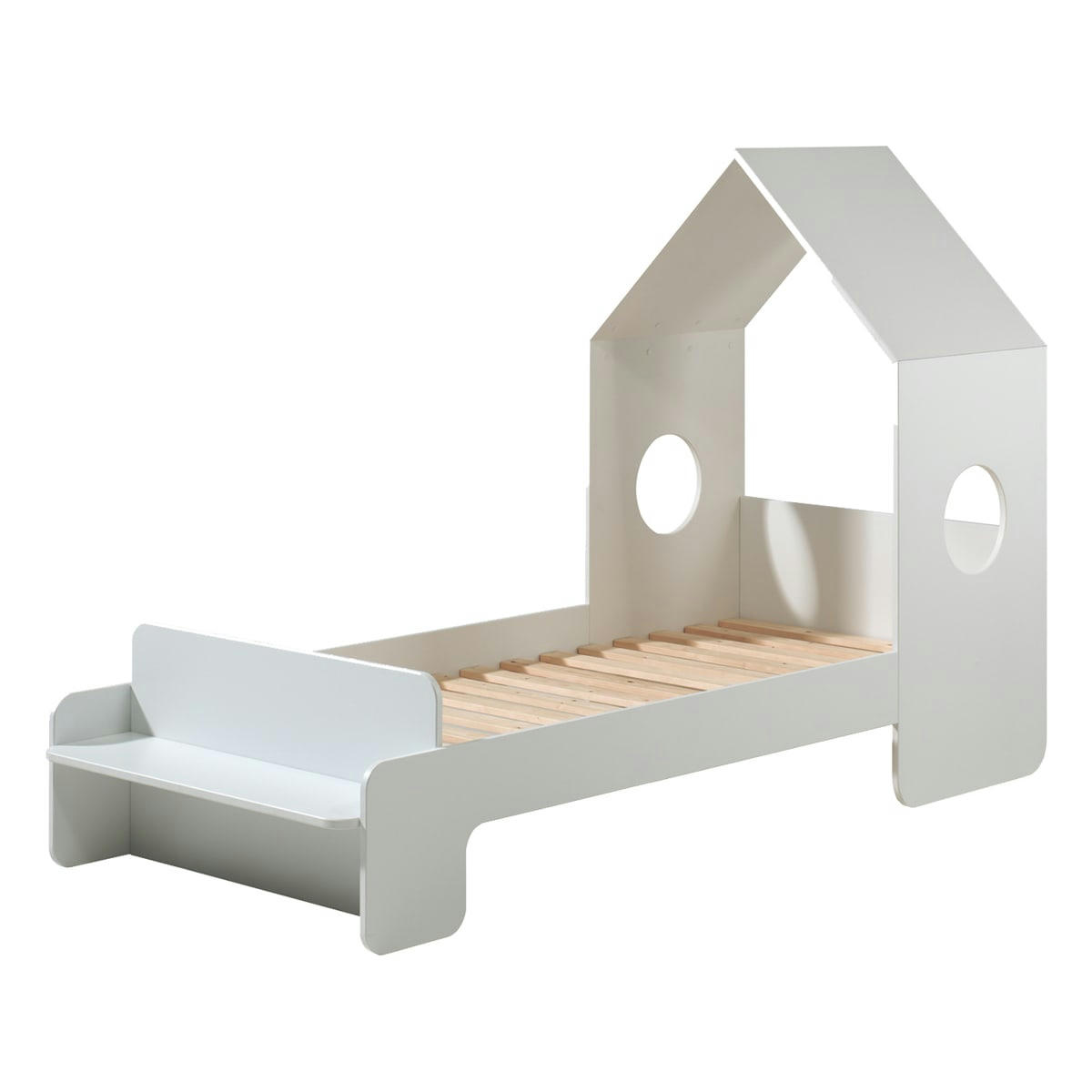 CASAMI - Lit cabane 90x200 sommier inclus blanc
