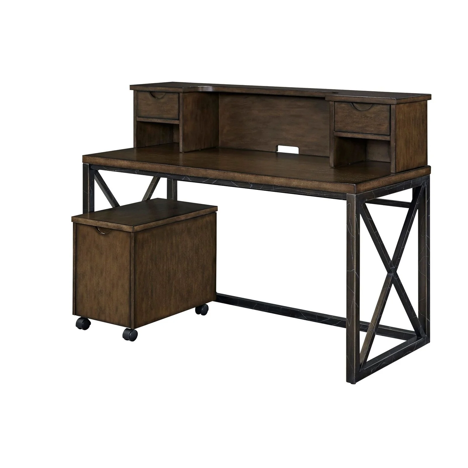 Homestyles Office Desk with Hutch & Mobile File