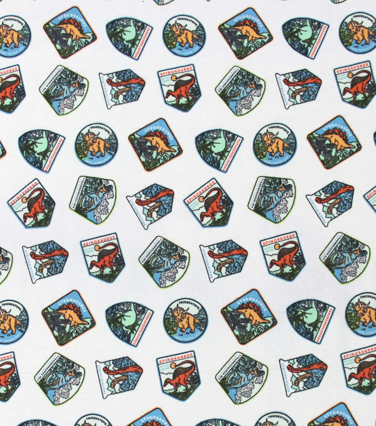 Dino Badges Super Snuggle Flannel Fabric