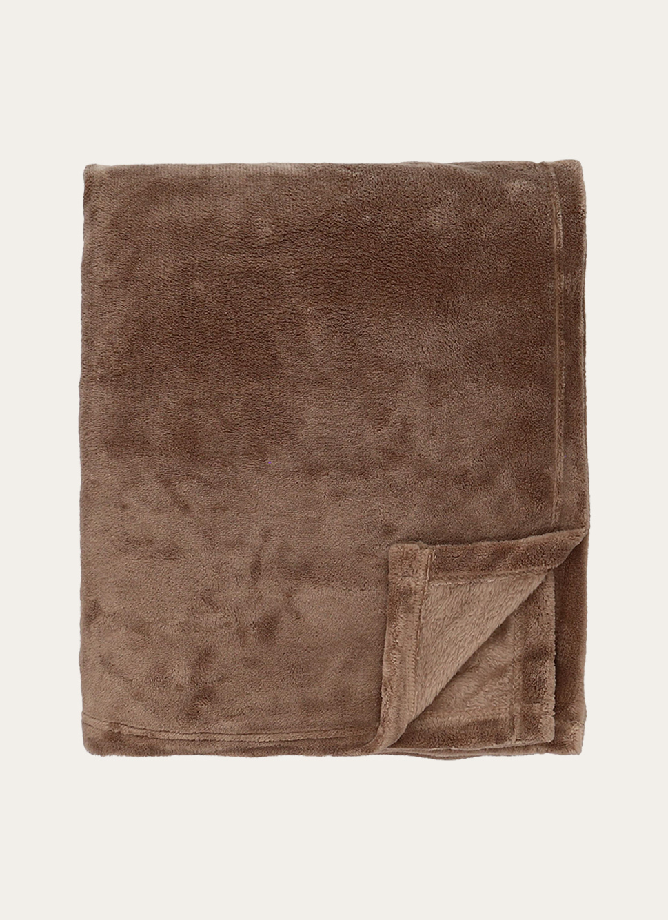 PLAID POLAIRE UNI DOUX BRUN TAUPE