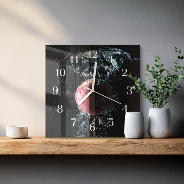 Zegar do kuchni 30x30 Jabłko nowoczesny na ścianę