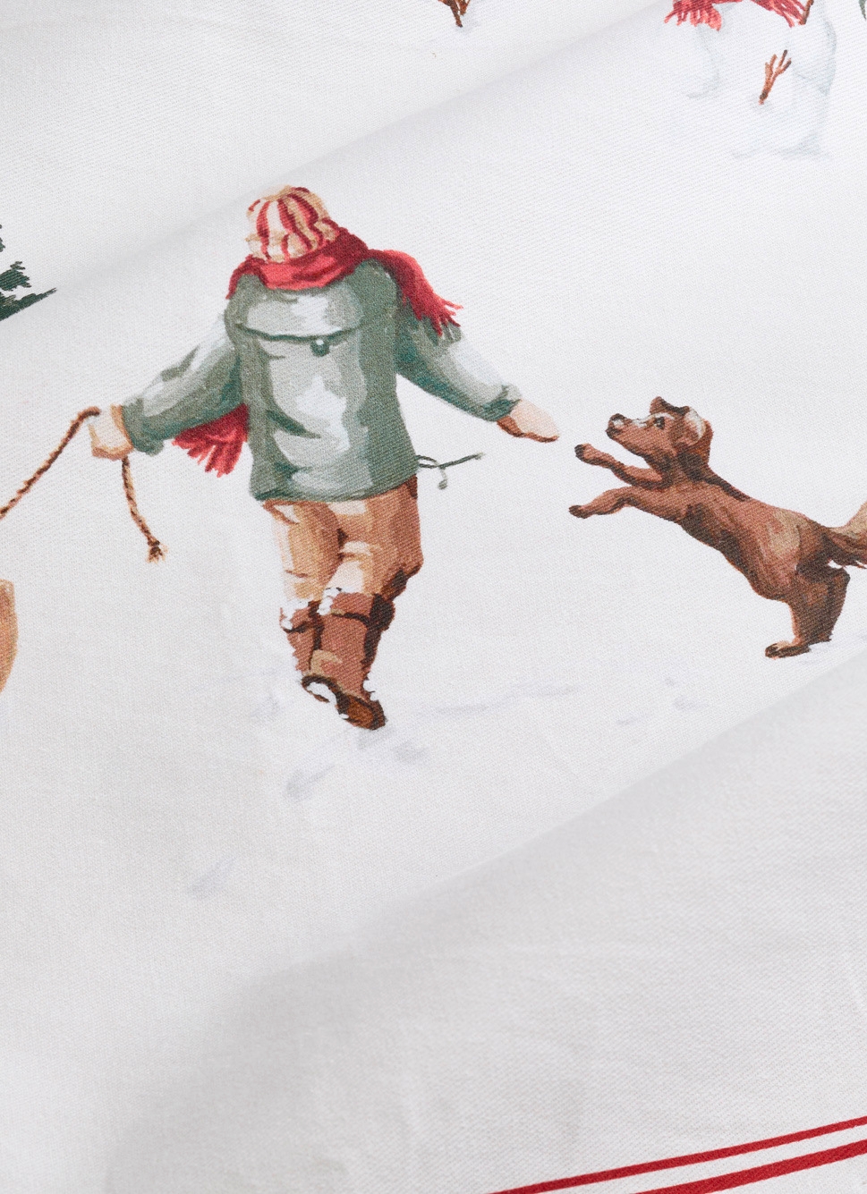 TORCHON SCÈNE DE NO&Euml;L MULTI LUGE