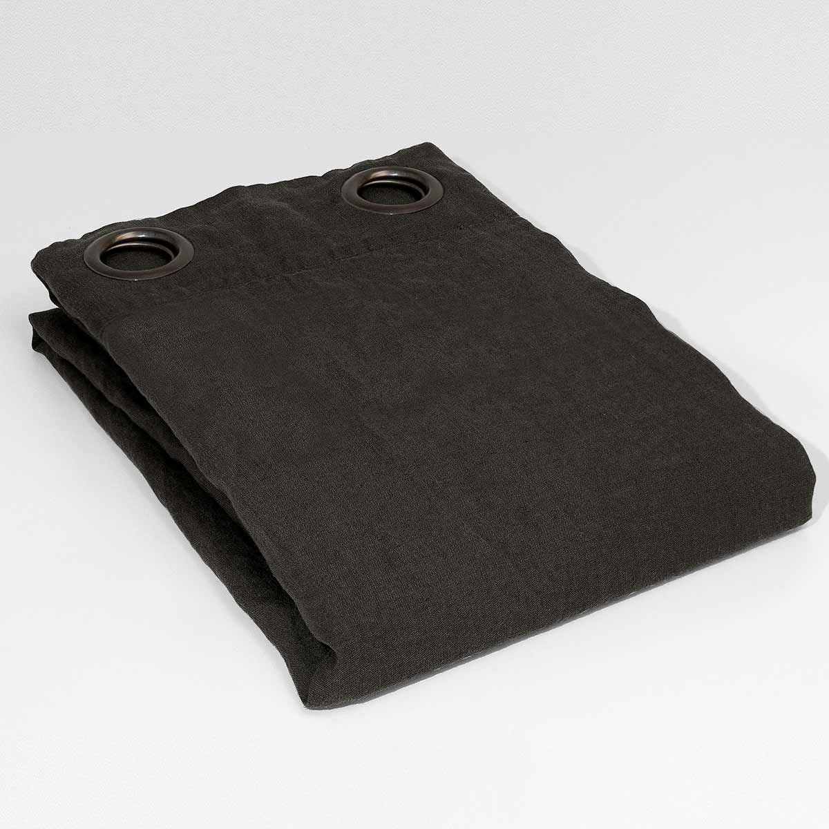 - Rideau en chanvre lavé Noir