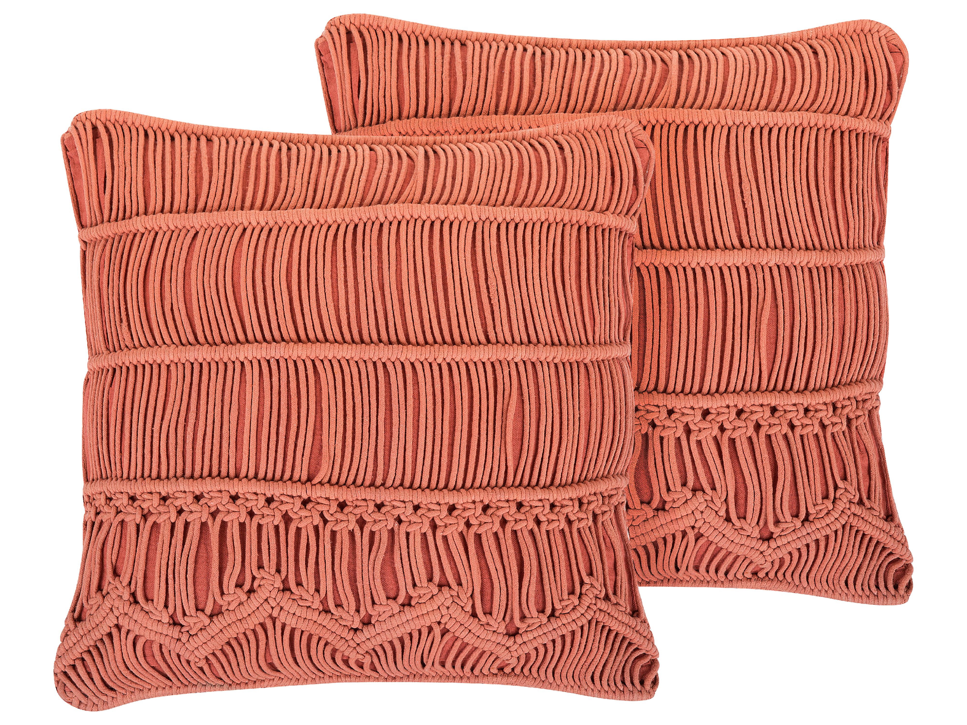 Throw Cushion AKKOY Cotton 45 x 45 cm Orange Geometric Pattern