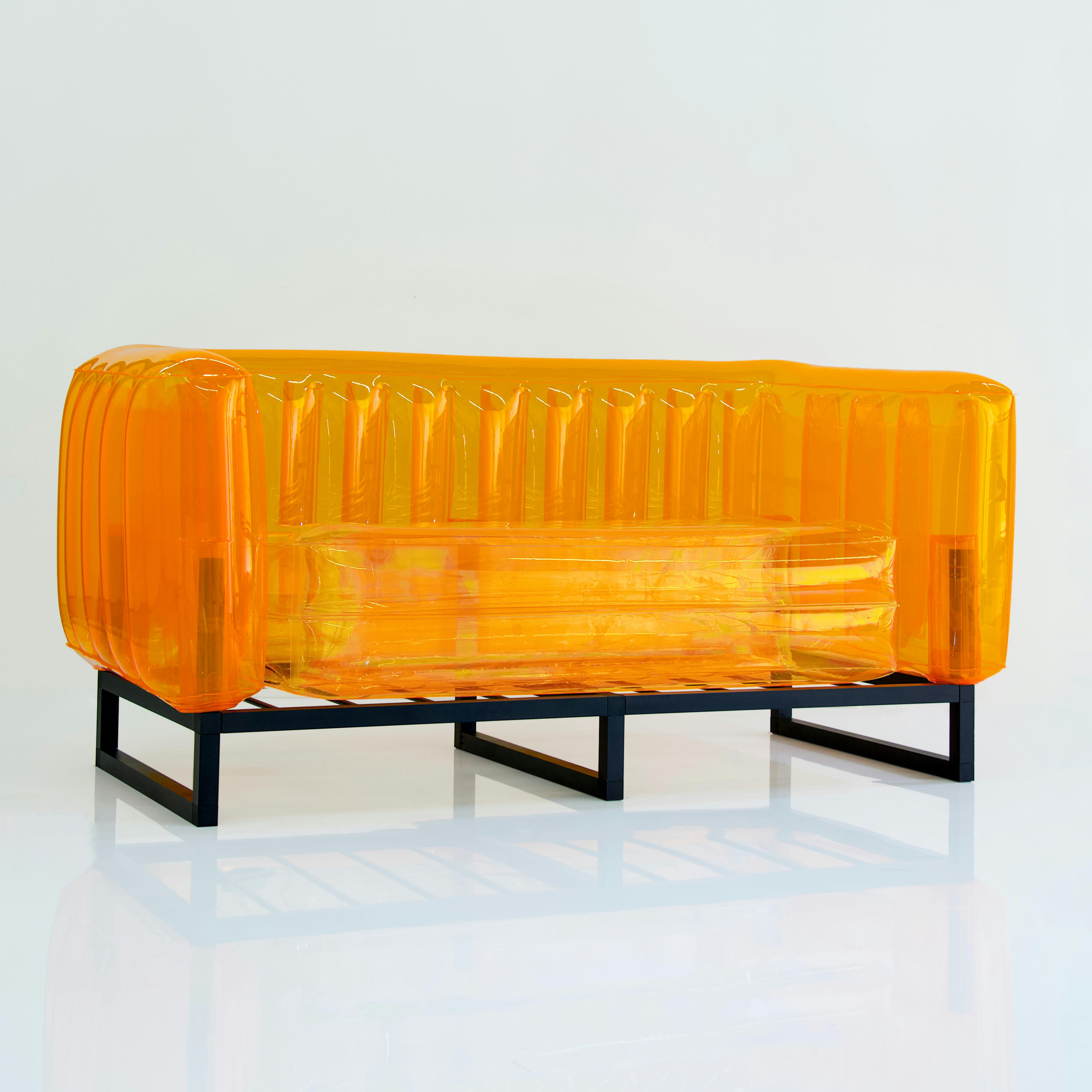YOMI EKO - Canapé cadre aluminium assise thermoplastique orange