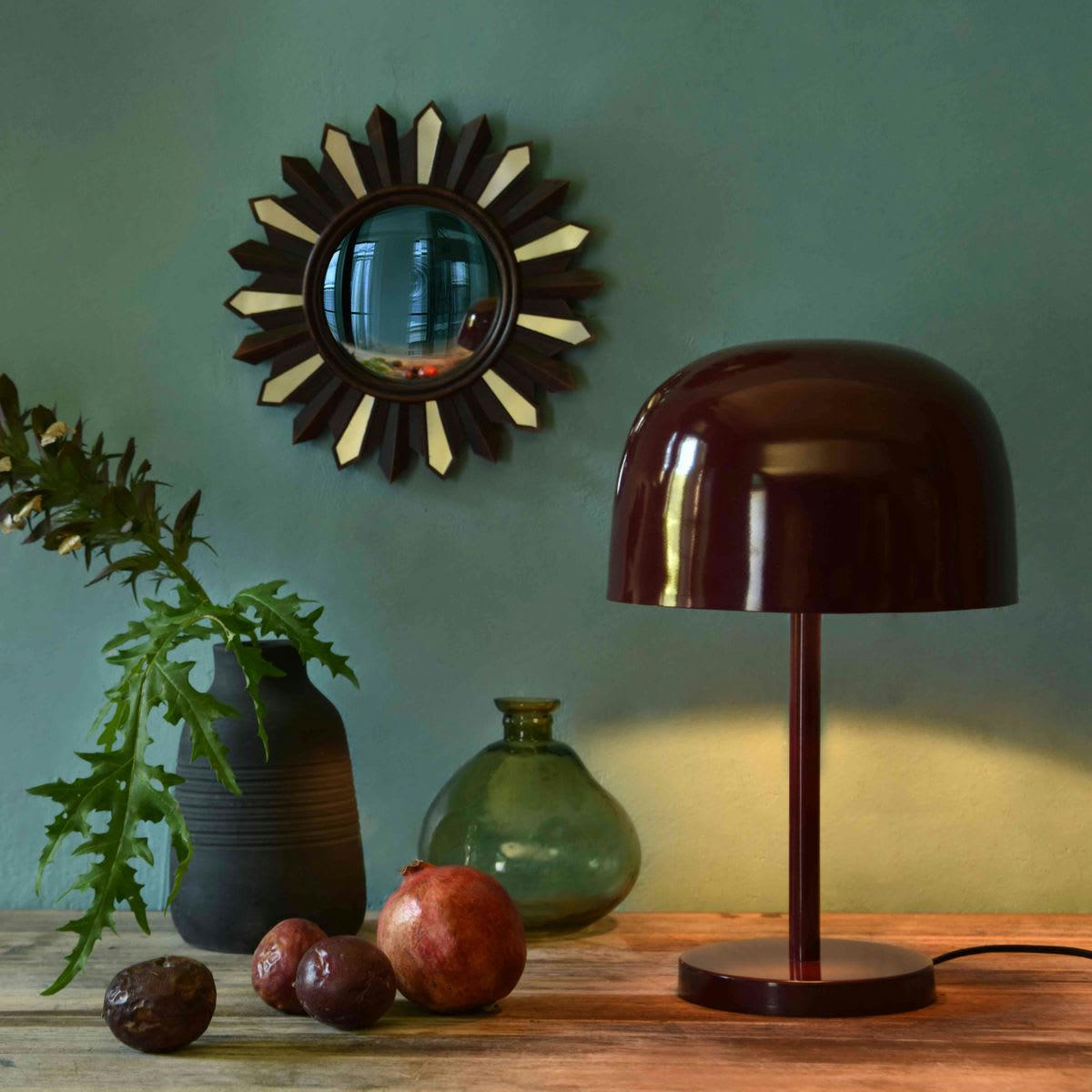 - Set de 2 miroirs convexes -37.500x0.000 cm - Marron - Polyrésine