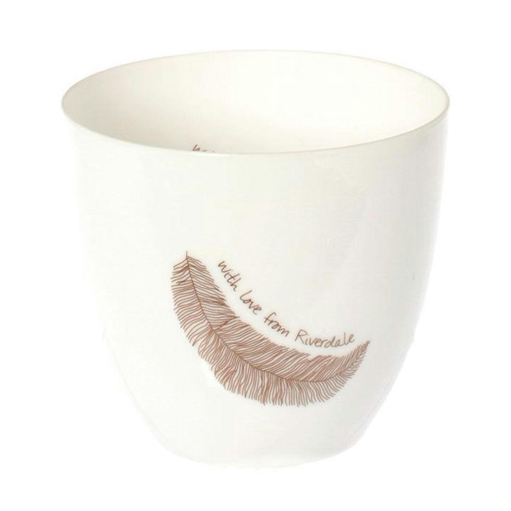 WITH LOVE - Photophore porcelaine plume