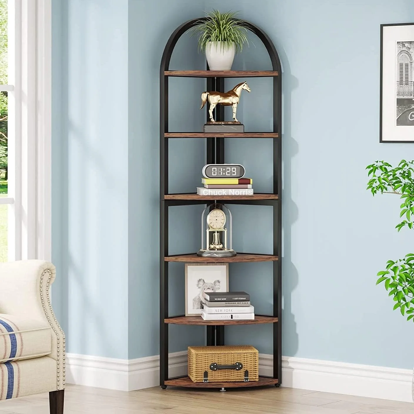 6-tier Tall Freestanding Corner Shelf