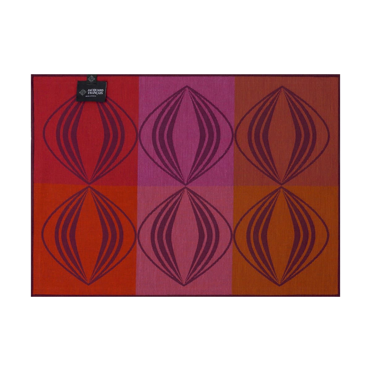KALÉIDOSCOPE - Set de table en coton vision prune 50 x 36