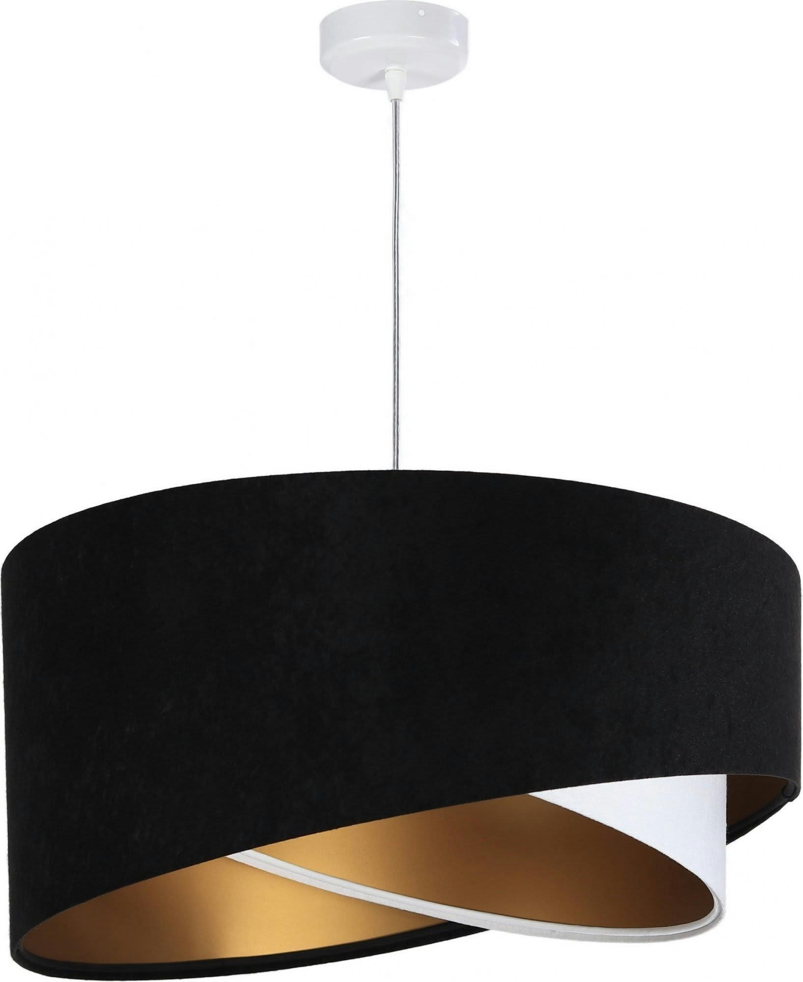 ASYMETRIC - Suspension Tissu Noir 50x50x105 cm