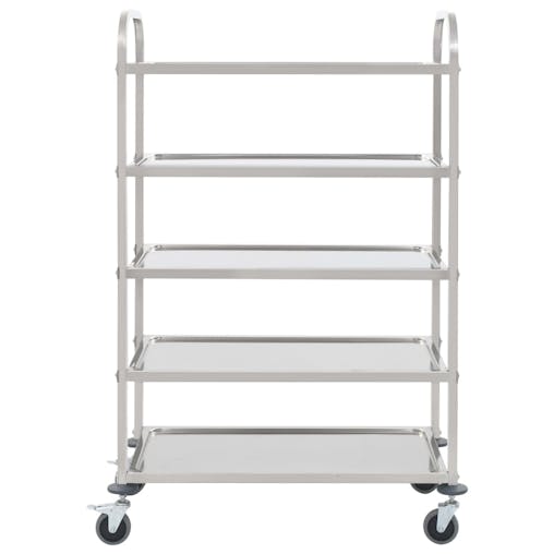 NNEVL 5-Tier Kitchen Trolley 107x55x147 cm Stainless Steel