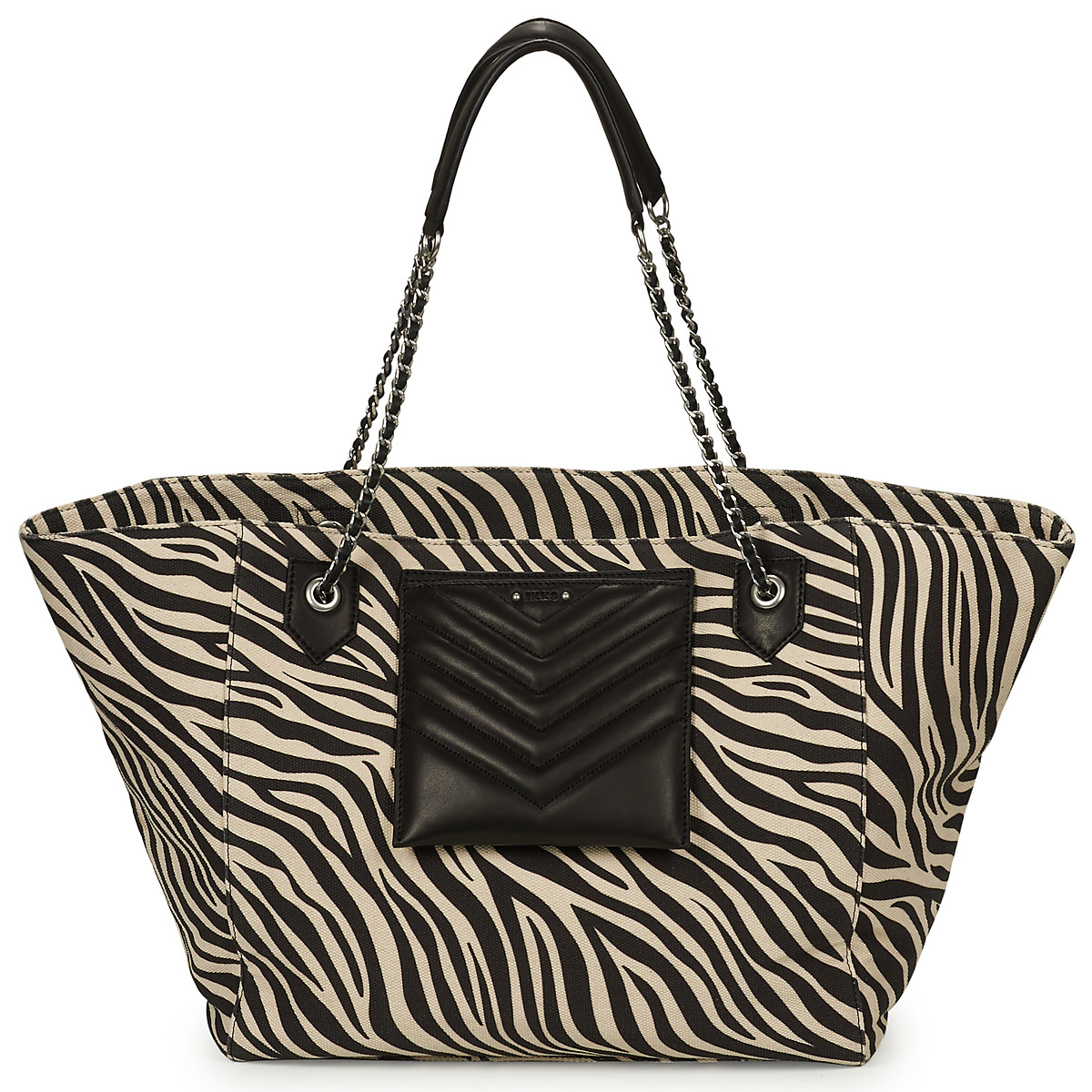 Ikks - 1440 CABAS XL TOILE ZEBRE - Black / White