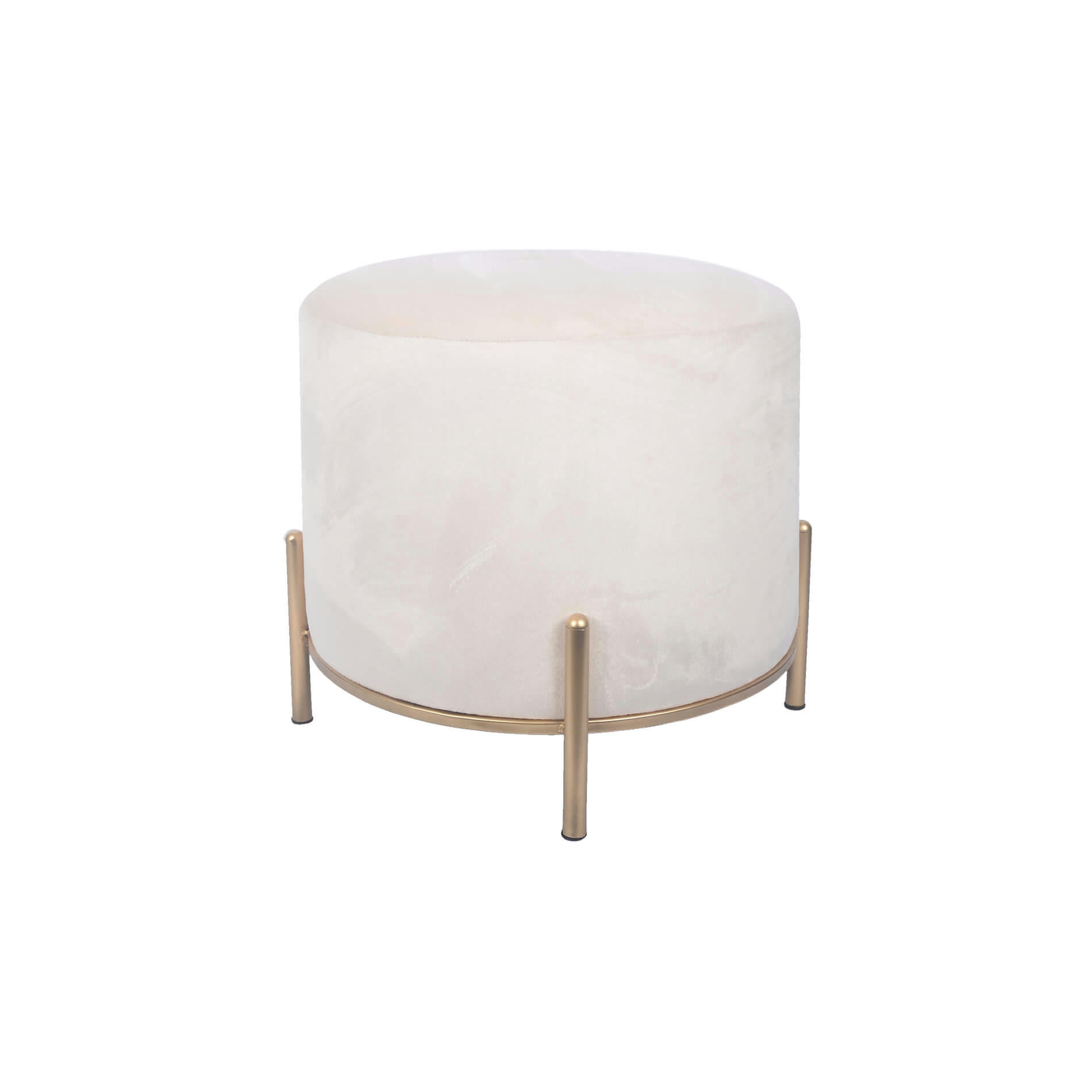 - Repose-pieds pouf  42x42x40 cm en velours beige