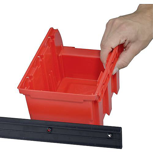 Allit ProfiPlus lot 6 bacs à bec taille 2 rouge avec rail mural 457060.