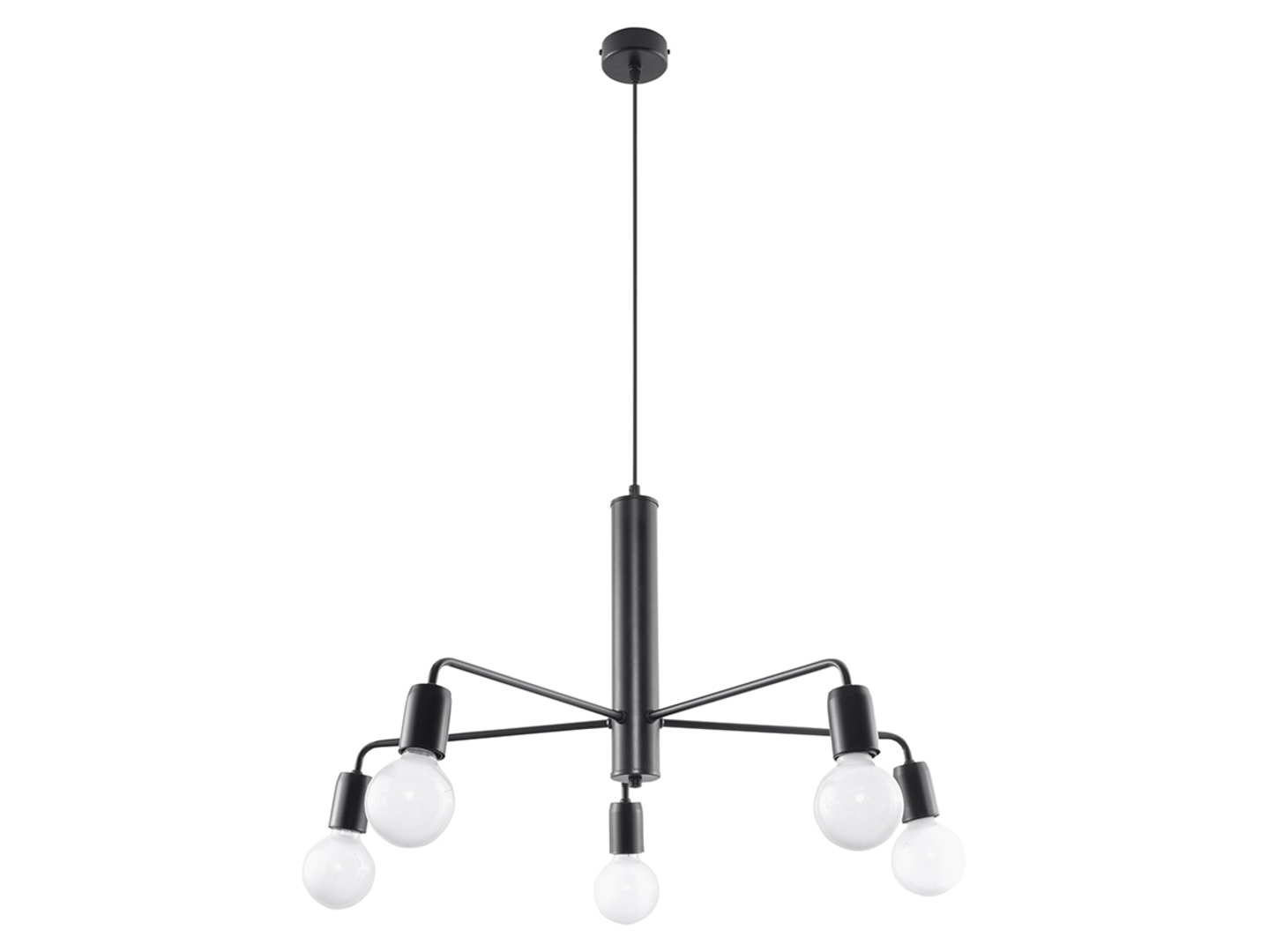Lampa wisząca Duomo 5-punktowa stalowa czarna